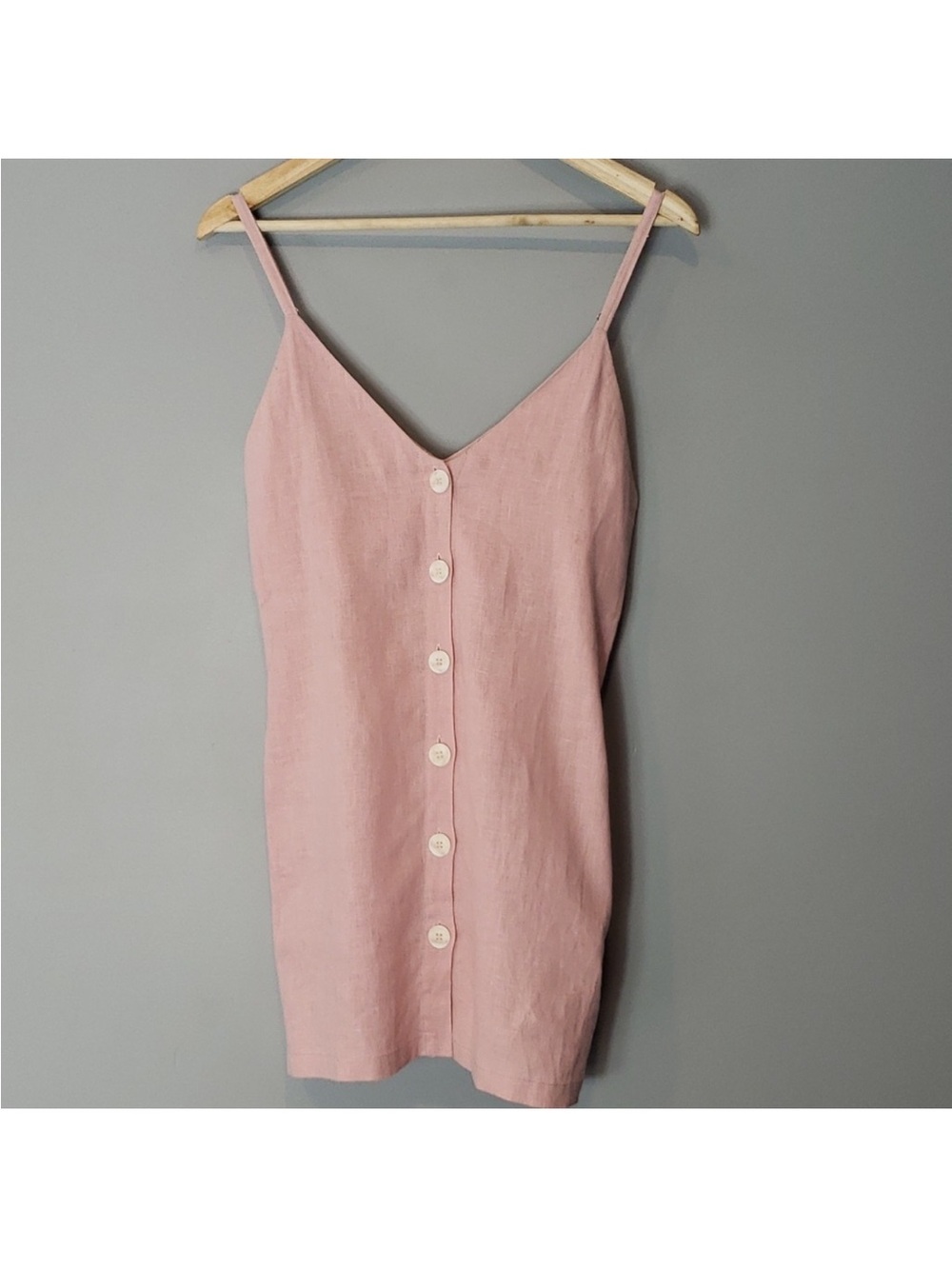 Reformation Pink Linen Kauai Dress, size large